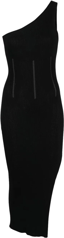 ribbed-knit midi dress