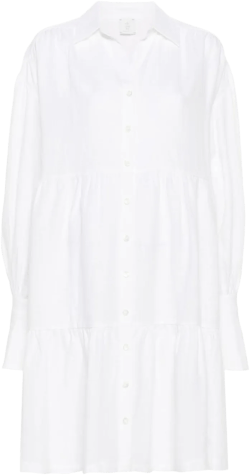 tiered linen mini dress