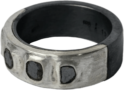Sistema black diamond sterling-silver ring