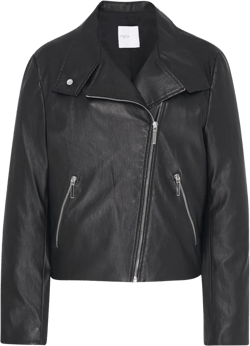 Leather Biker Jacket In Black