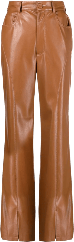 curved seam straight-leg trousers