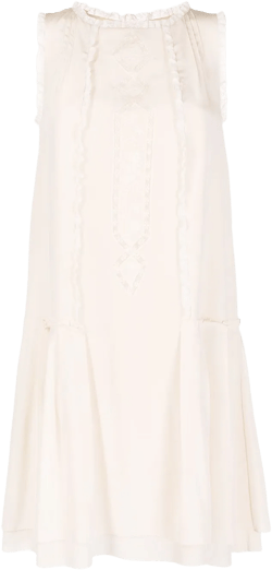 silk lace panelled dress