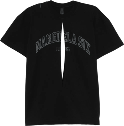 logo-print cut-out T-shirt