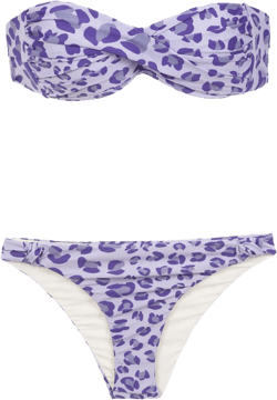 printed bandeau bikini set