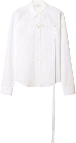 buckled cotton-poplin shirt