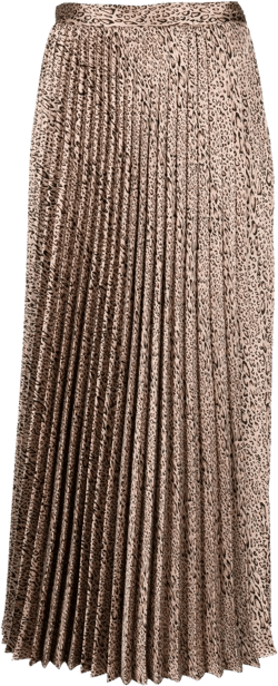 leopard-print pleated midi skirt