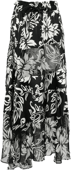 floral-print pleated midi skirt