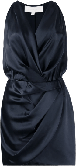 halter silk mini dress