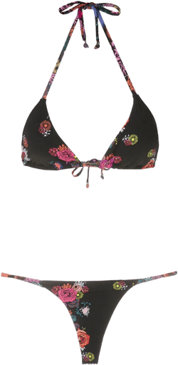 floral-print bikini set
