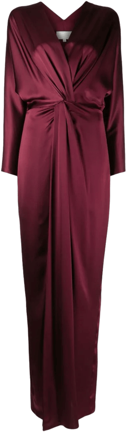 twist-detail silk gown 