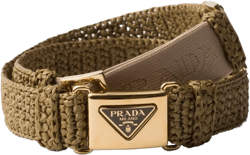 triangle-logo crochet belt