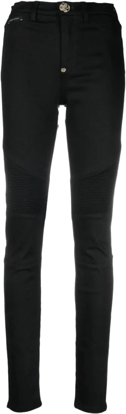 Biker high-waisted skinny jeans