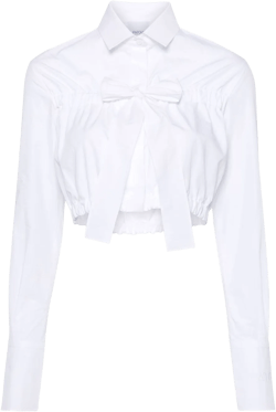 bow-detail cropped blouse