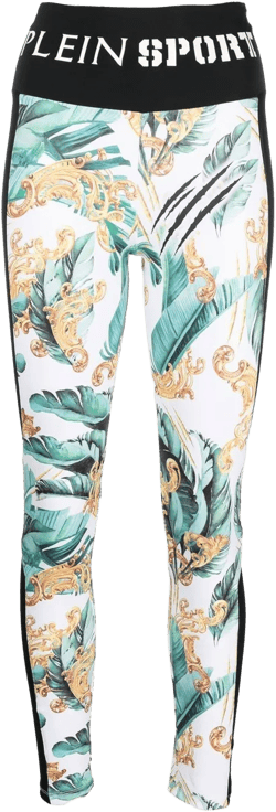 logo-waistband graphic-print leggings