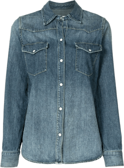 classic-collar denim shirt