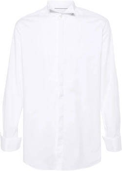 pintuck-detail buttoned shirt