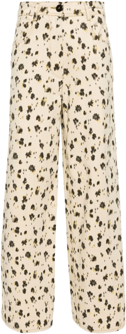 leopard-print palazzo pants