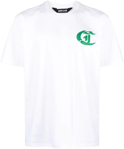 slogan-embroidered cotton T-shirt