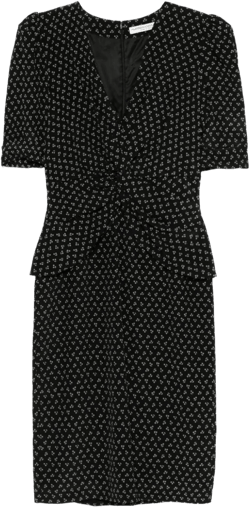 flower-print silk midi dress