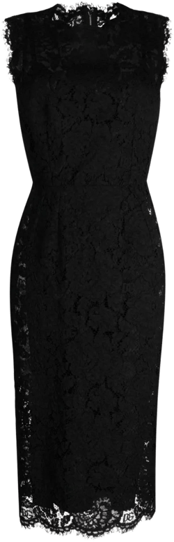 lace-overlay fitted sleeveless dress