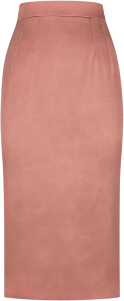 silk-satin pencil midi skirt