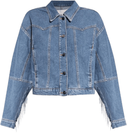 crystal fringe denim jacket