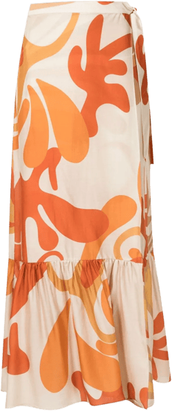 swirl-print wrap skirt