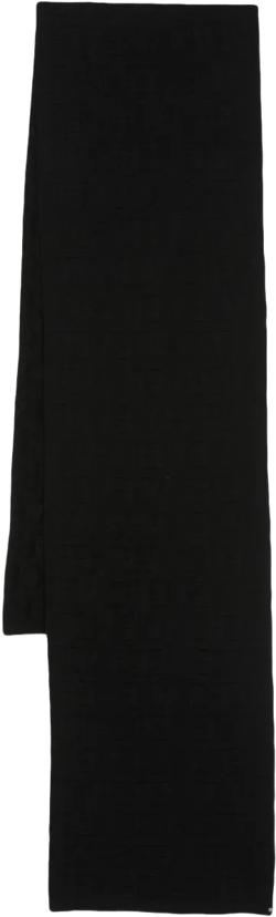 intarsia-knit logo wool scarf