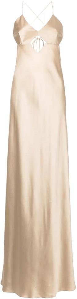 cut-out detail silk gown