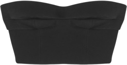 silk-blend bandeau cropped top