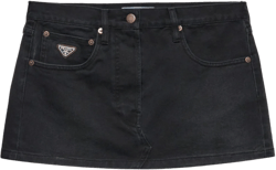 low-rise denim mini-skirt