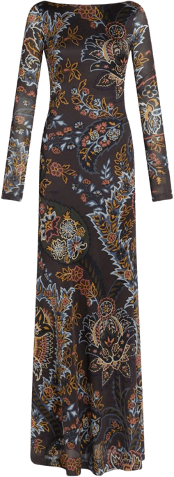 paisley print maxi-dress