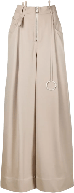 embellished wide-leg wool trousers