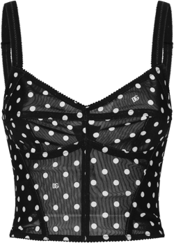 polka-dot corset top