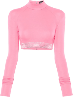 rhinestone-embellished crop top