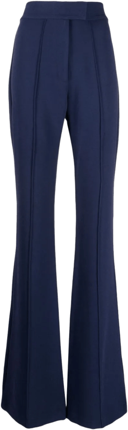 high-waisted flared trousers