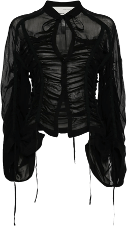 strap-detail draped top