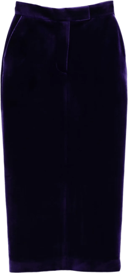 velvet pencil skirt