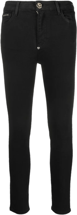 metallic skull skinny jeans