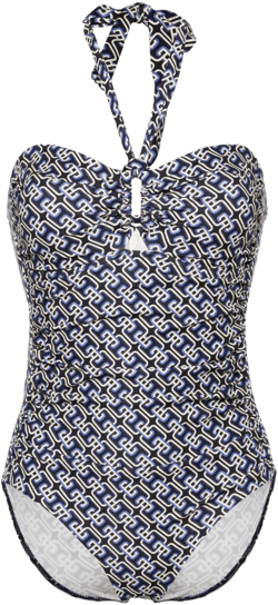 wide-link halterneck swimsuit