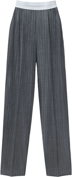high-waisted pleated trousers