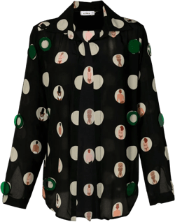 graphic-print silk blouse