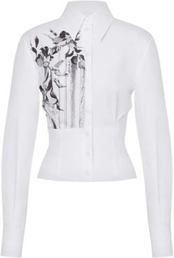 floral-print cotton-blend shirt