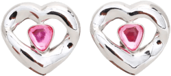 heart rhinestone clip-on earrings