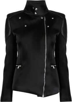 zip-up leather jacket