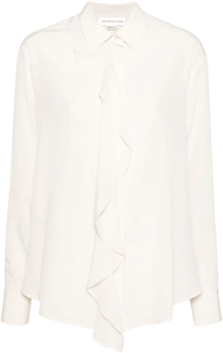 ruffle-detail silk blouse