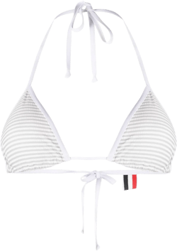 logo-patch bikini top 