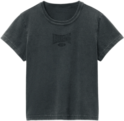 Distressed Logo Shrunken Cotton Tee