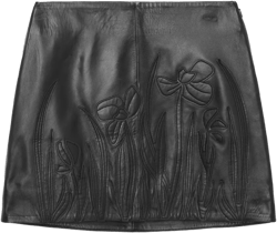 APPLIQUÉD LEATHER MINI SKIRT - BLACK - Skirts - COS