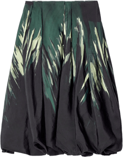 PRINTED BUBBLE-HEM MIDI SKIRT - BLACK / PRINTED - Skirts - COS